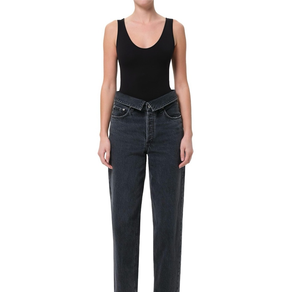 Agolde Women's Dark Gray Straight Leg Jeans